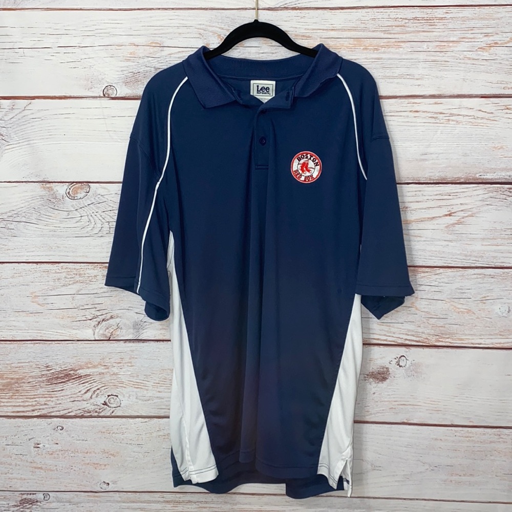 Men's Collard Boston Red Sox Short Sleeve Polo Golf Shirt 2XL